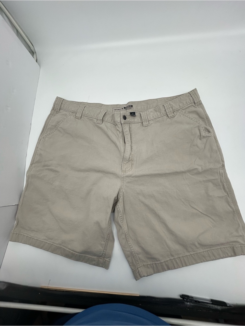 Carhartt Men's Khaki Flat-Front Work Shorts